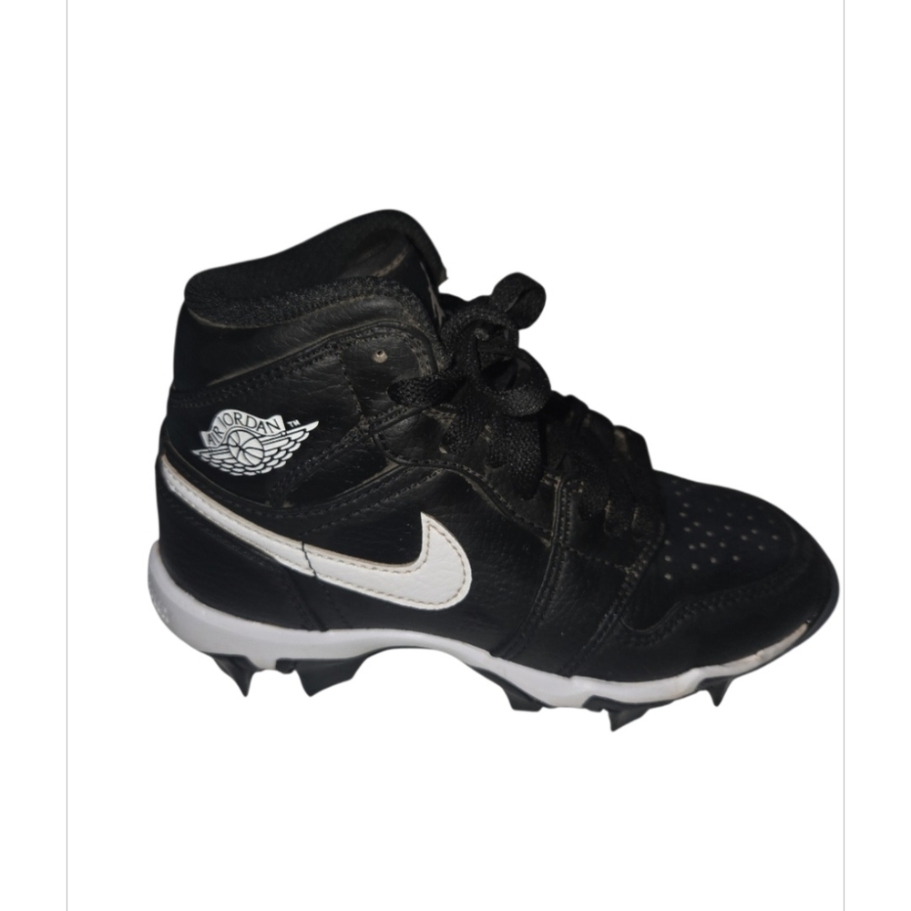 Air Jordan Black I Mid Kids Cleats - Picture 4 of 5